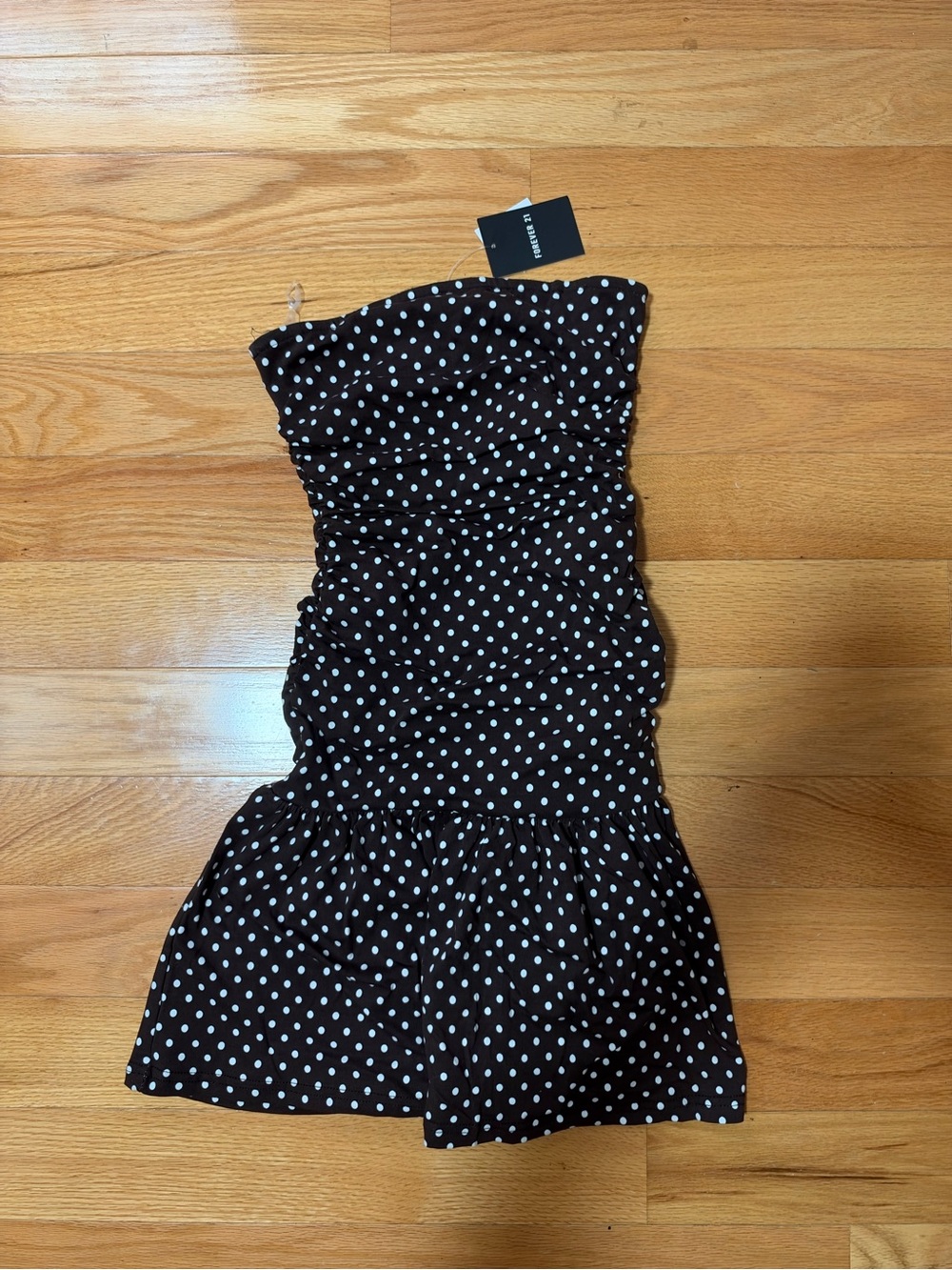 Forever 21 Browb Strapless Polka Dot Mini Dress